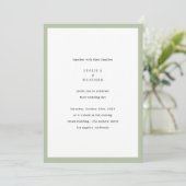 Modern Minimalist Elegant Sage Green Wedding 招待状 (スタンド正面)