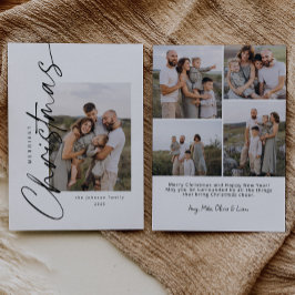 Modern Minimalist Elegant Script Christmas シーズンカード