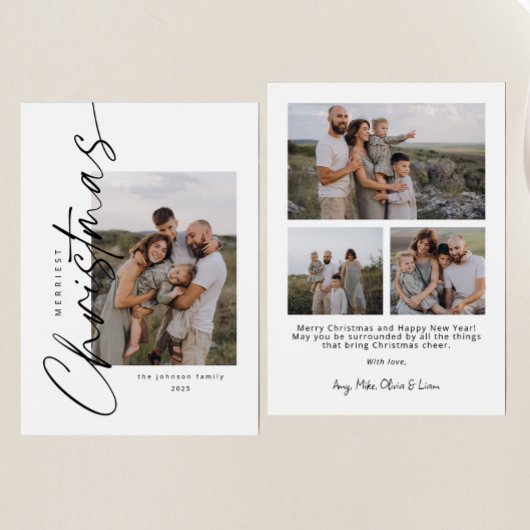 Modern Minimalist Elegant Script Christmas シーズンカード