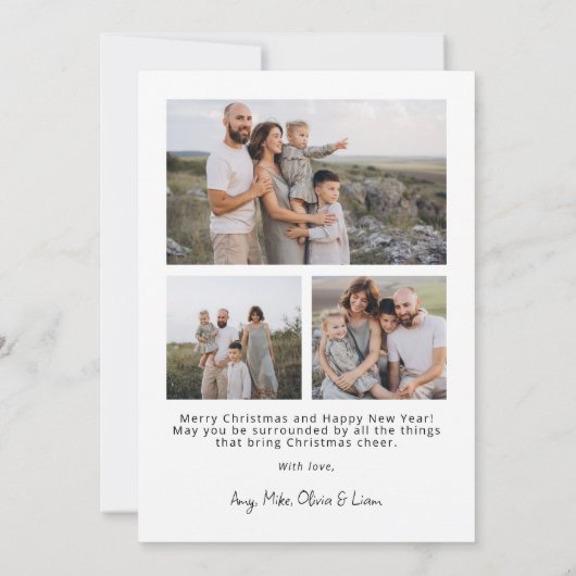 Modern Minimalist Elegant Script Christmas シーズンカード (裏面)