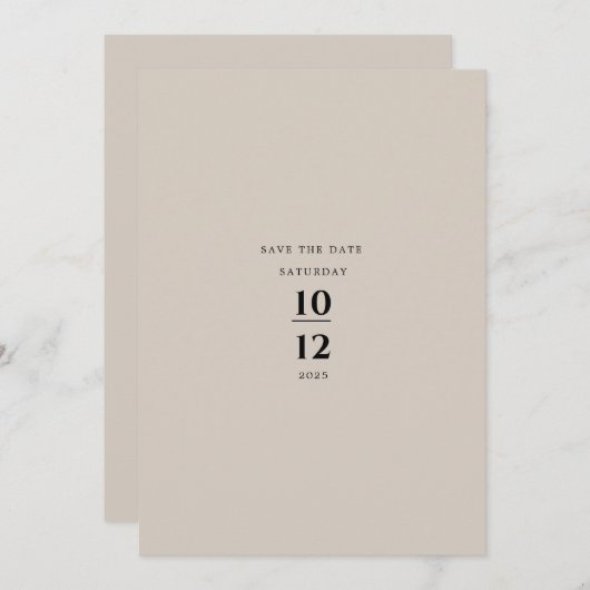 Modern Minimalist Elegant Silver Grey Wedding 招待状 (正面/裏面)