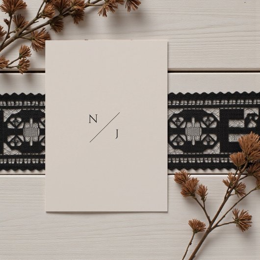 Modern Minimalist Elegant Silver Grey Wedding 招待状