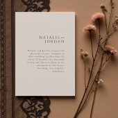 Modern Minimalist Elegant Silver Grey Wedding 招待状