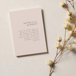 Modern Minimalist Elegant Simple Champagne Wedding 招待状
