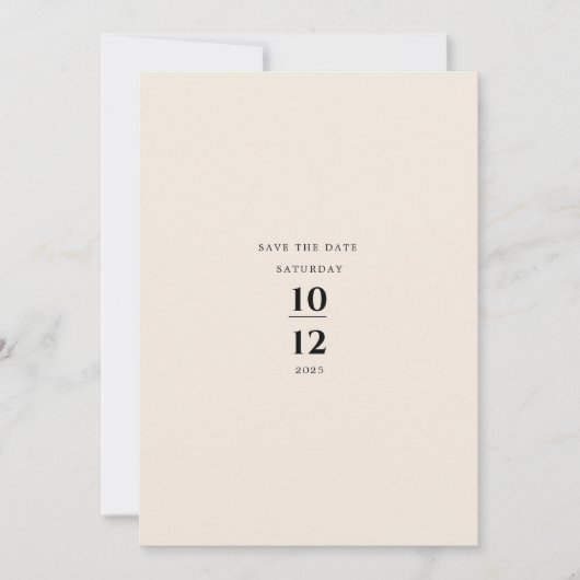 Modern Minimalist Elegant Simple Cream Wedding 招待状 (正面)