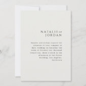 Modern Minimalist Elegant Simple Ivory Wedding 招待状 (正面)