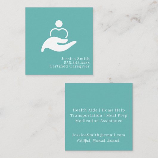 Modern Minimalist Elegant Typography Professional スクエア名刺 (正面/裏面)