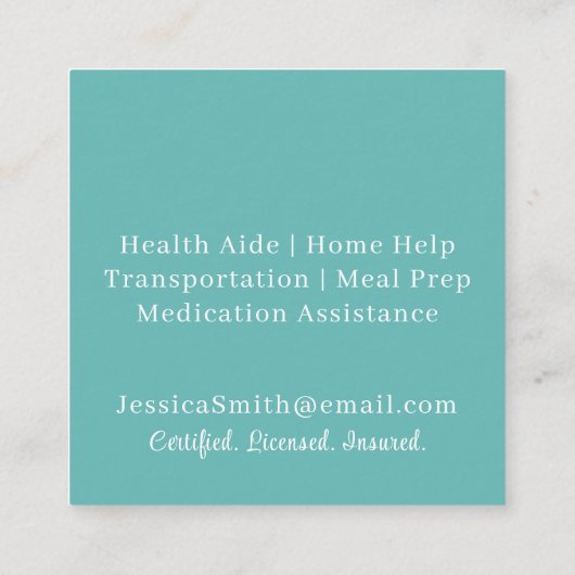 Modern Minimalist Elegant Typography Professional  スクエア名刺 (裏面)