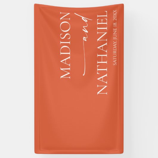 Modern Minimalist Elegant Verona Sunset Wedding 横断幕 (縦)