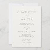 Modern Minimalist Elegant Wedding Invitations セーブザデート (正面)