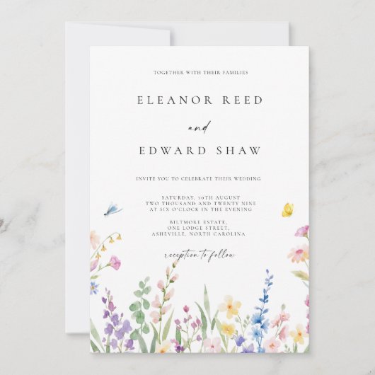 Modern Minimalist Elegant Wedding Invitations セーブザデート (正面)