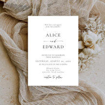 Modern Minimalist Elegant Wedding Invitations
