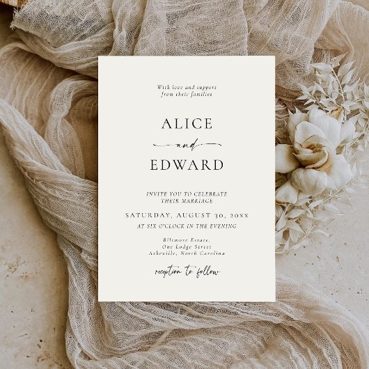 Modern Minimalist Elegant Wedding Invitations セーブザデート