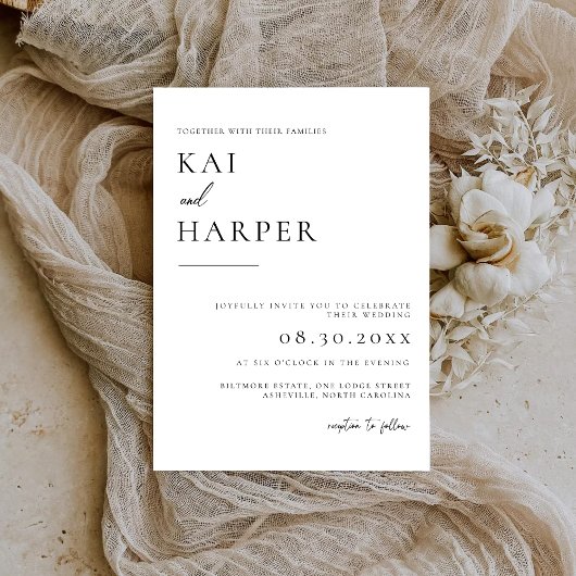 Modern Minimalist Elegant Wedding Invitations セーブザデート