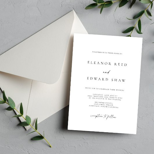 Modern Minimalist Elegant Wedding Invitations セーブザデート