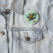 Modern Minimalist Emerald and Gold Wedding Button 缶バッジ (インサイチュ)