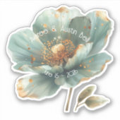 Modern Minimalist Emerald and Gold Wedding Sticker シール (正面)