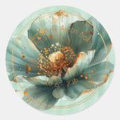 Modern Minimalist Emerald and Gold Wedding Sticker ラウンドシール (正面)