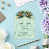 Modern Minimalist Emerald and White Wedding アクリル招待状 (インサイチュ (ウェディング))