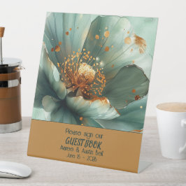 Modern Minimalist Emerald and White Wedding  台座サイン