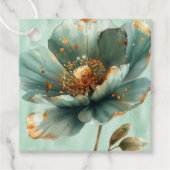 Modern Minimalist Emerald and White Wedding Favor  フェイバータグ (正面)