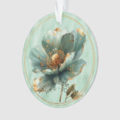 Modern Minimalist Emerald Gold Wedding Ornament オーナメント (正面)