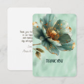 Modern Minimalist Emerald Gold Wedding Thank You サンキューカード (正面/裏面)