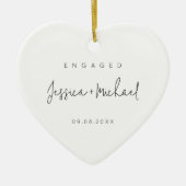 Modern Minimalist Engagement Photo セラミックオーナメント (正面)