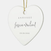Modern Minimalist Engagement Photo セラミックオーナメント (左)