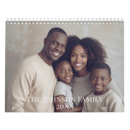 Modern Minimalist Family Photo Calendar カレンダー (カバー)