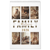 Modern Minimalist Family Photo Calendar 2026 カレンダー (カバー)