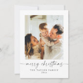 Modern Minimalist Family Photo Christmas Card 招待状 (正面)