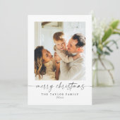 Modern Minimalist Family Photo Christmas Card 招待状 (スタンド正面)