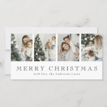 Modern Minimalist Family Photo Collage Christmas