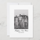 Modern Minimalist Family Photo Happy New Year  シーズンカード (正面)
