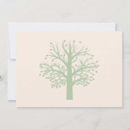 Modern Minimalist Family Reunion Tree 招待状 (裏面)