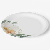 Modern Minimalist Farmhouse Floral Paper Plates ペーパープレート (アングル)