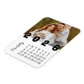 Modern Minimalist February 2026 Photo Calendar マグネット (左側)