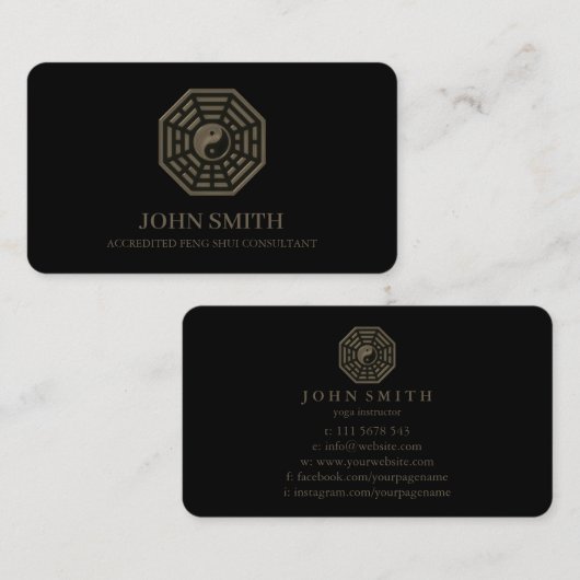 Modern Minimalist Feng Shui Lotus Mandala  名刺 (正面/裏面)