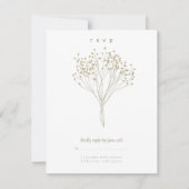 Modern Minimalist Floral Baby Shower RSVP Card (正面)