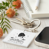 Modern Minimalist Floral Mother's Day Custom Name キーホルダー (正面右)