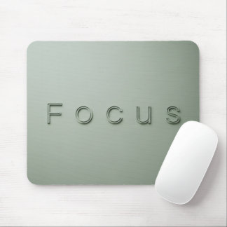 Modern Minimalist FOCUS Quote Sage Green Aesthetic マウスパッド