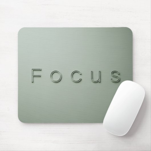 Modern Minimalist FOCUS Quote Sage Green Aesthetic マウスパッド (マウス)
