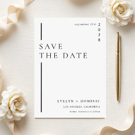 Modern Minimalist Formal Wedding Announcement セーブザデート