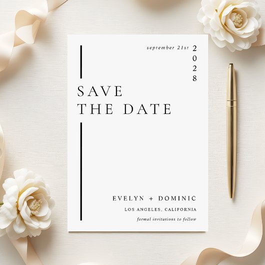 Modern Minimalist Formal Wedding Announcement セーブザデート