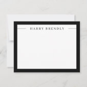 Modern Minimalist Frame Black White Flat Note Card ノートカード (正面)