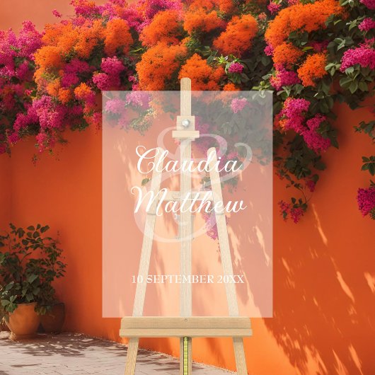 Modern Minimalist Frosted Effect Wedding  アクリルサイン