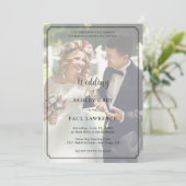 Modern Minimalist Full Photo Overlay Wedding  招待状 (スタンド正面)