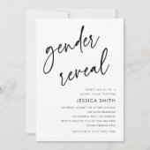 Modern Minimalist Gender Reveal Party 招待状 (正面)