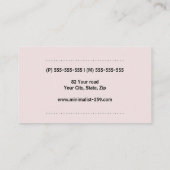 Modern minimalist generic baby pink 名刺 (裏面)